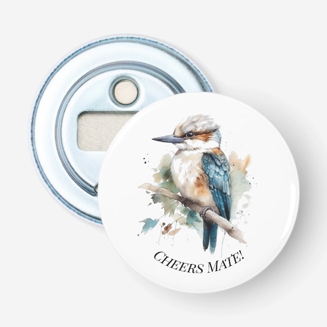 Décapsuleur Vrai Kookaburra Bleu, personnalisé (Devant)
