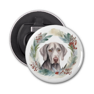 Décapsuleur Weimaraner Christmas Wreath Festive Pup