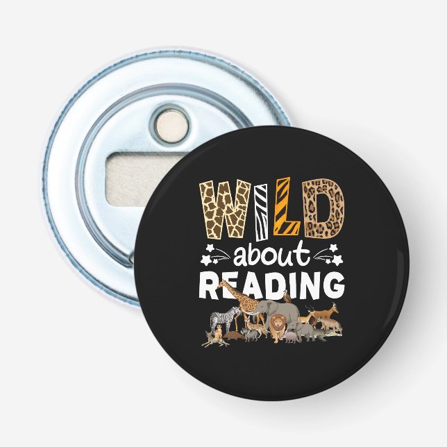 Décapsuleur Wild About Reading Books And Bookworm Library (Devant)