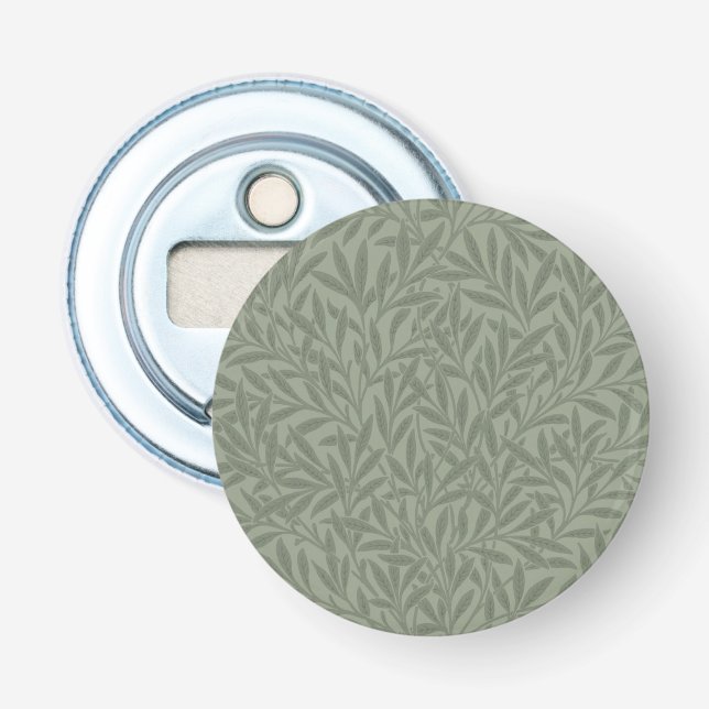 Décapsuleur William Morris Motif Saule Antique Vert Sauge (Devant)