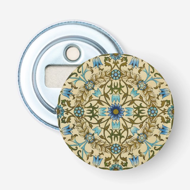 Décapsuleur William Morris Vintage Blue Motif Sans Couture (Devant)