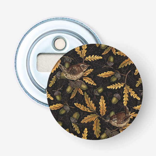 Décapsuleur Wrens et cors sur noir (Devant)