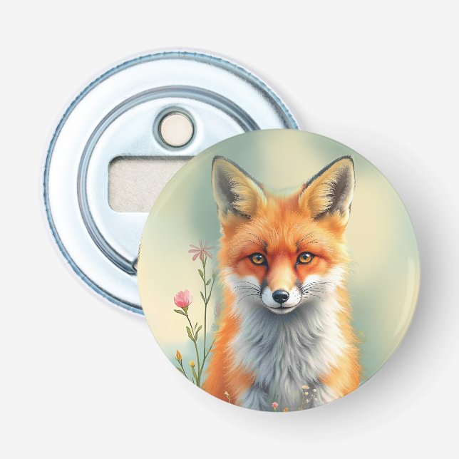 Décapsuleur Yeux frappants d'un renard roux rusé   (Devant)