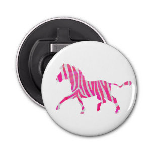 Décapsuleur Zebra Hot rose et blanc Silhouette