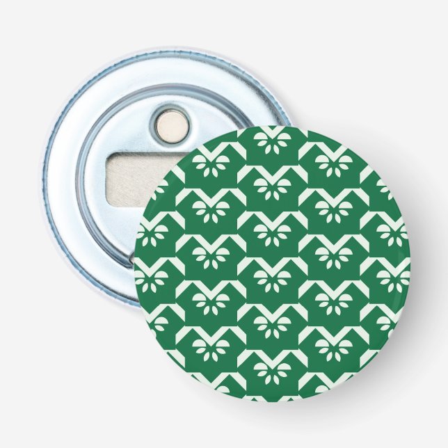 Décapsuleur Zigzag floral vert (Devant)