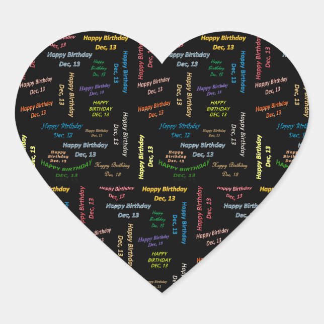 Décembre, 13 Anniversaire Sticker (Devant)