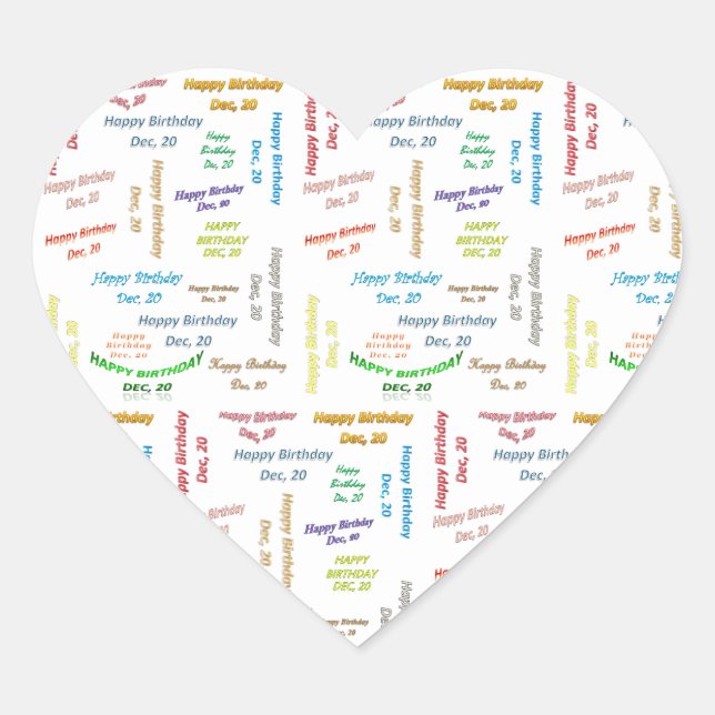 Décembre, 20 Anniversaire Sticker (Devant)