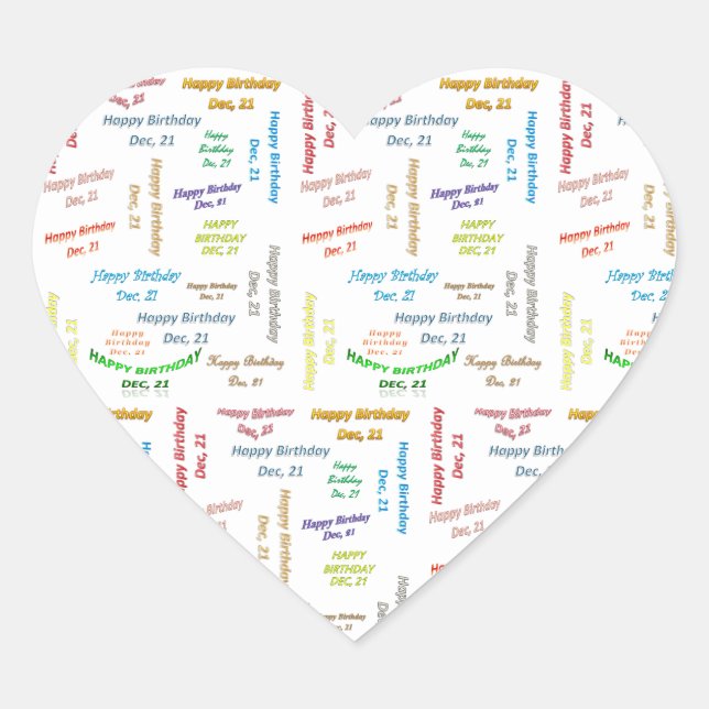 Décembre, 21 Anniversaire Sticker (Devant)