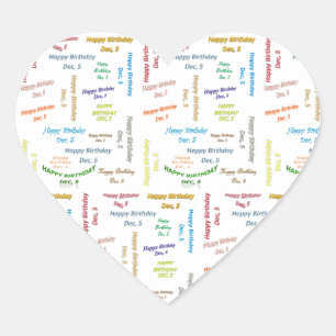 Décembre 5 Anniversaire Sticker