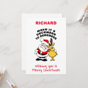 Décembre à se souvenir de la carte de Noël personn