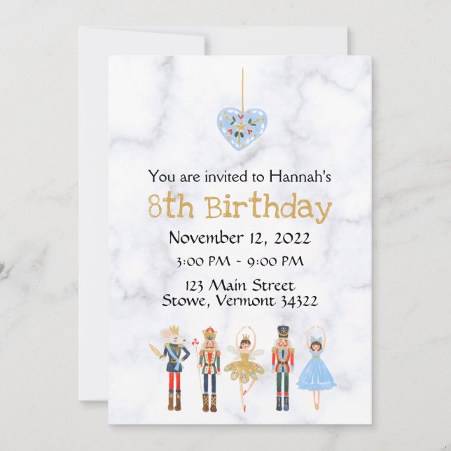 Décembre Anniversaire Nutcracker Invitation (Devant)