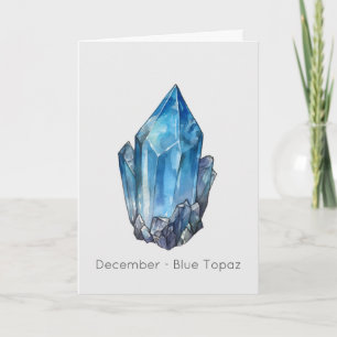 Décembre Birthstone Blue Topaz Bonne carte d'anniv