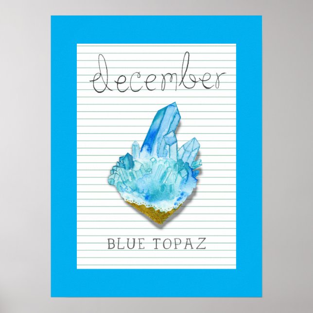 Décembre Birthstone Blue Topaz Poster (Devant)