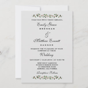 Décembre Fête Mariage d'hiver Invitation Décontrac
