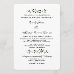 Décembre Fête Mariage d'hiver Invitation officiell
