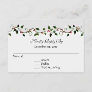 Décembre Mariage Fête RSVP Réponse Carte