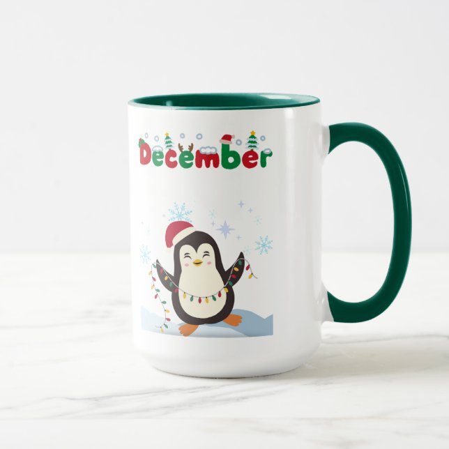 Décembre Pingin Holiday Café Mug (Droite)