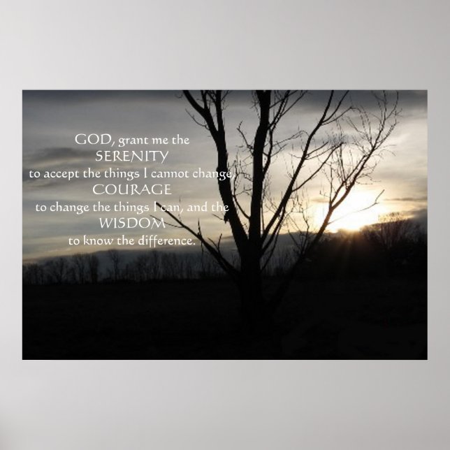 Décembre Soirée en Pa Serenity Prayer Poster (Devant)