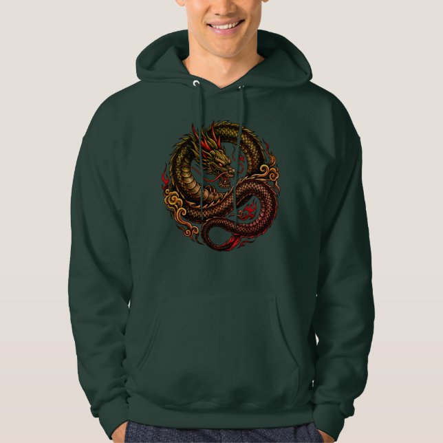 Déchaînez Votre Sweat à Capuche Dragon de Feu 🔥 (Devant)