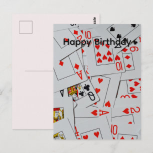Deck de cartes à jouer éparpillées, carte postale