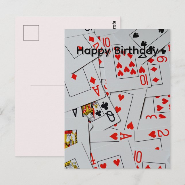 Deck de cartes à jouer éparpillées, carte postale  (Devant / Derrière)