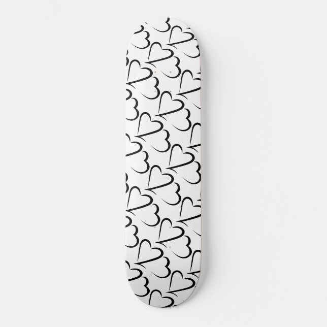 Deck de skateboard Heart 23™ blanc et noir (Recto)