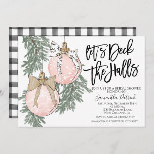Deck the Halls Christmas Bridal Shower Invitation