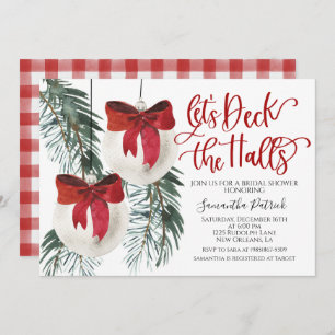 Deck the Halls Christmas Bridal Shower Invitation