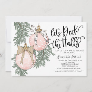 Deck the Halls Christmas Bridal Shower Invitation