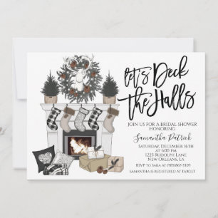 Deck the Halls Christmas Bridal Shower Invitation