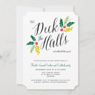 Deck the Halls Festive Fête Invitation