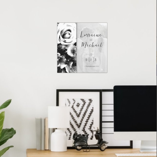 Déclaration d'amour Poster photo noir et blanc (Créateur téléchargé)