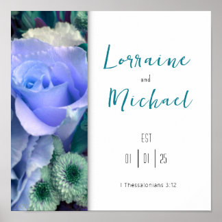 Déclaration d'amour Poster Rose Turquoise