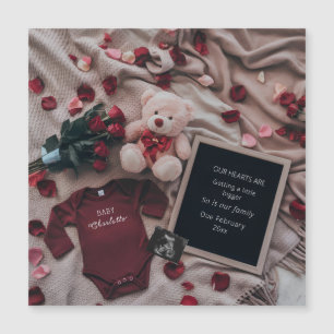 Déclaration de grossesse romantique avec roses et 