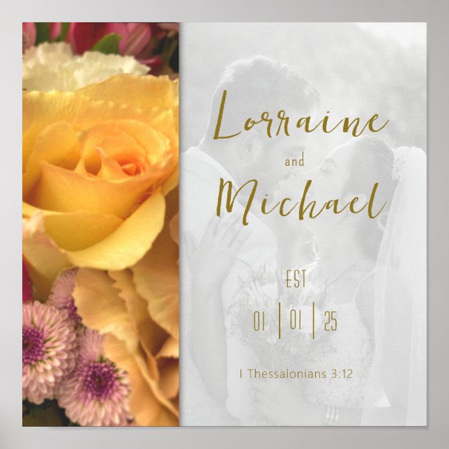 Declaration of Love Yellow Rose Picture Poster (Devant)