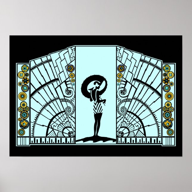 Déco balnéaire - Aqua & Jaune - Imprimer/Poster (Devant)