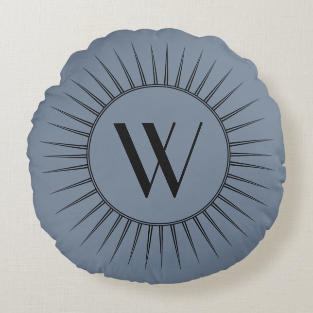 Déco Coussin rond Monogramme rétro (Devant)
