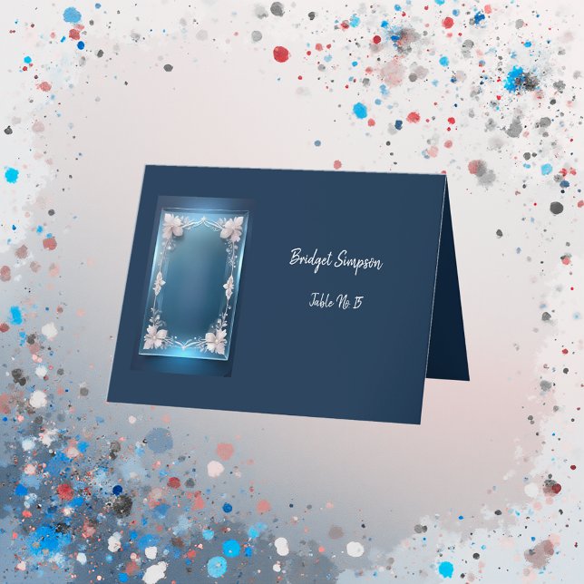 déco d'art bleu poussiéreux carte de visite ornée (Créateur téléchargé)