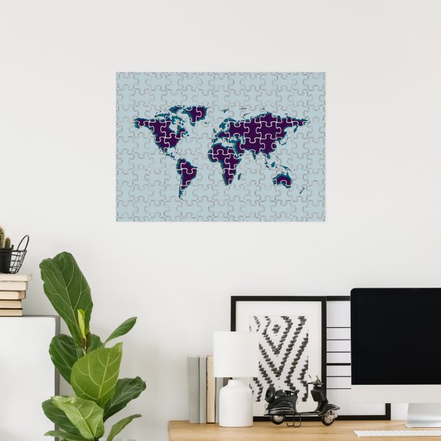 déco de la carte du monde du puzzle (Bureau à domicile)