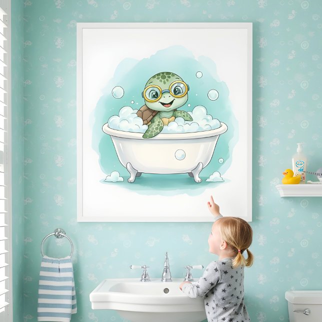 Déco de salle de bain pour enfants Tortue Splash T (Créateur téléchargé)
