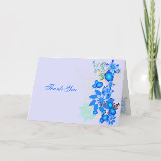 Déco Florale Bleue - Merci