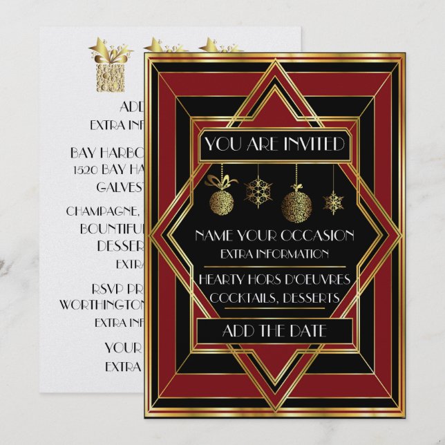 Déco Invitation de Noël (Devant / Derrière)