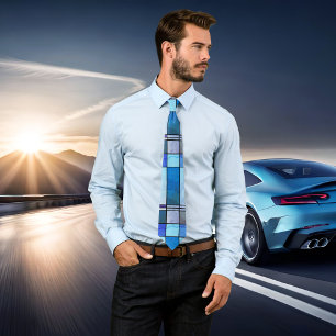 Déco Motif bleu Grunge Cravate en verre