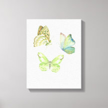 Déco murale de 3 papillons - Toile emballée