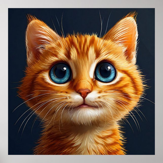 🐱 Déco murale de chaton orange mignon pour espace (Devant)
