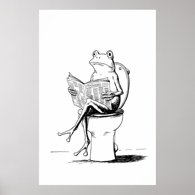 Déco Murale de Grenouille Fantaisiste, Noir et Bla (Devant)