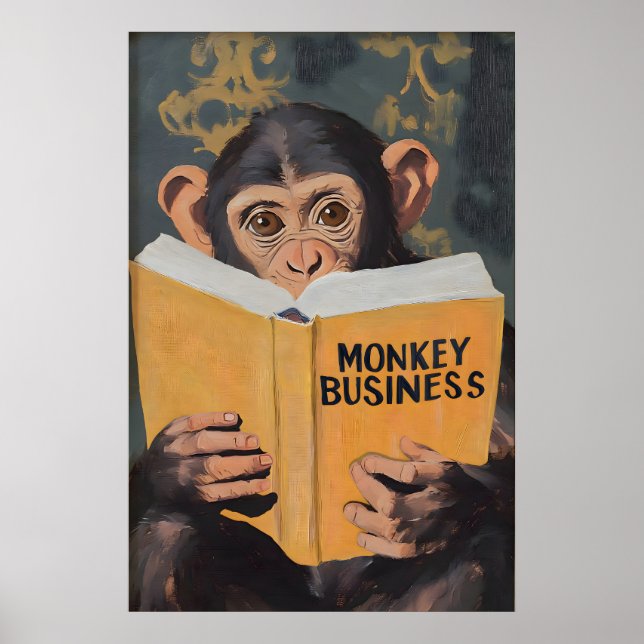 Déco murale de singe espiègle Affiches et impressi (Devant)
