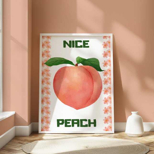 Déco murale fruit drôle esthétique pêche (Créateur téléchargé)