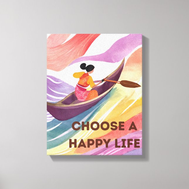 Déco murale motivante - Choisissez une vie heureus (Recto)