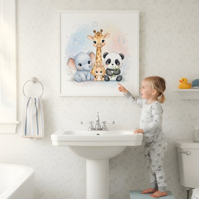 Déco murale pour salle de bain enfant Animaux Bull (Créateur téléchargé)